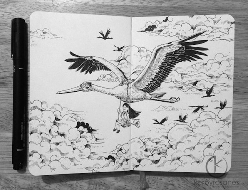 jedavu:  More Whimsical Doodles Created In Moleskine Notebooks, Made With Just Black Pens Based in The Philippines, illustrator Kerby Rosanes, were meticulously drawn in his Moleskine notebooks with ordinary black pens.  