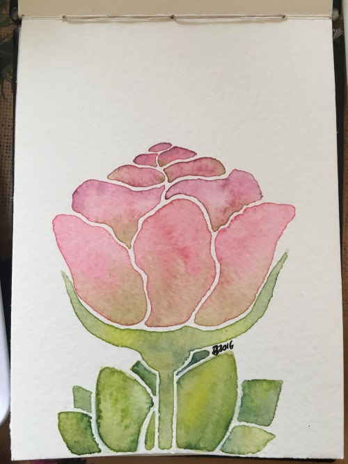 rose, inspired by flowers my mum got from my dad  wanted to paint something, didn’t matter wha