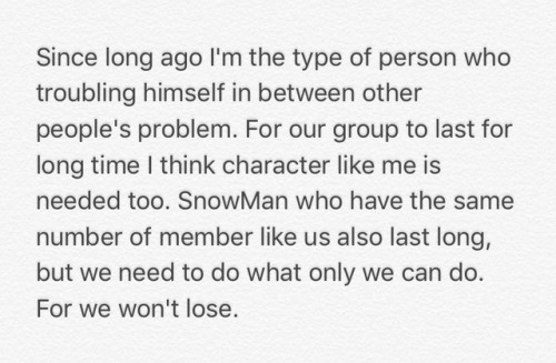 Johnny’s Jr appreciation post WinkUp 1708 - Saying he feel he can’t rely at others, and his wo