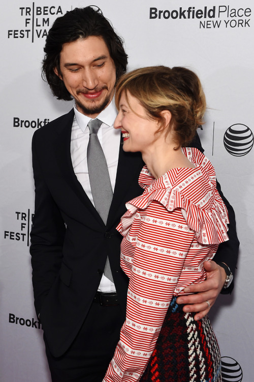 Adam Driver and Alba Rohrwacher attending the premiere of Hungry Hearts, during the 2015 Tribeca Fil