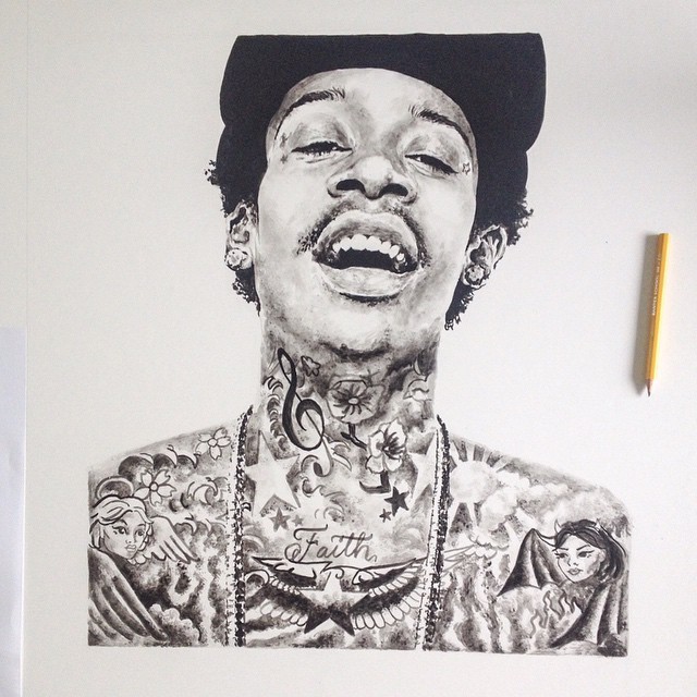 Portrait of Wiz Khalifa by Simsim47 on Stars Portraits  1