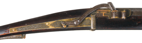 Beautiful silver and gold inlaid Japanese matchlock musket, 16th or 17th century. Estimated Value: $