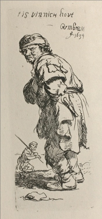 A Beggar and a Companion Piece, Turned to the Left, 1634, Rembrandt Van RijnSize: 4x11 cm