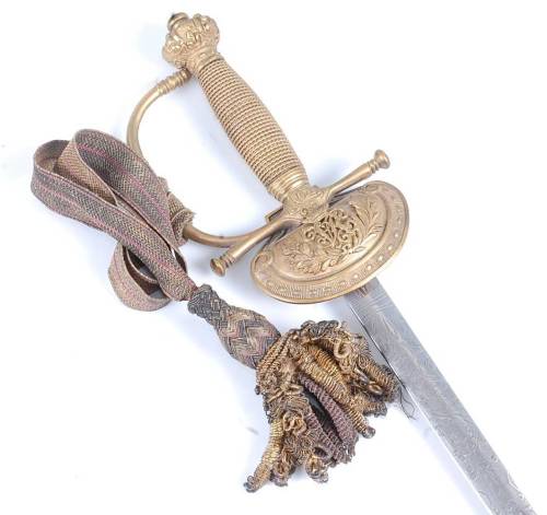 British Court Sword, 19th CenturyA Victorian Court sword, the 80 cm blade etched with a crowned VR c