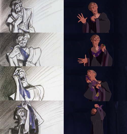 scurviesdisneyblog:The Hunchback of Notre Dame storyboards to movie 