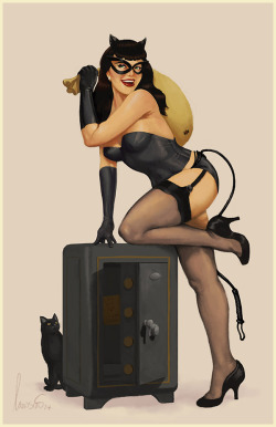 pin-up-art-stuff:  Catwoman Pinup by SpicyDonut