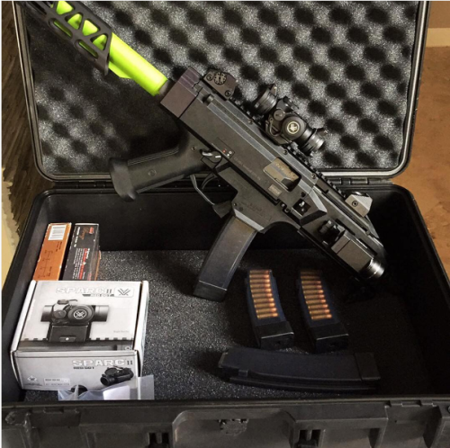tacticalsquad:    tactical_dynamics_llcBadass #scorpionevo with our cheek rest and zombie green buffer tube from @hulltech39  