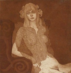 madivinecomedie:  Ernst Fuchs. Eva “in a Négligée” 1969 See also 