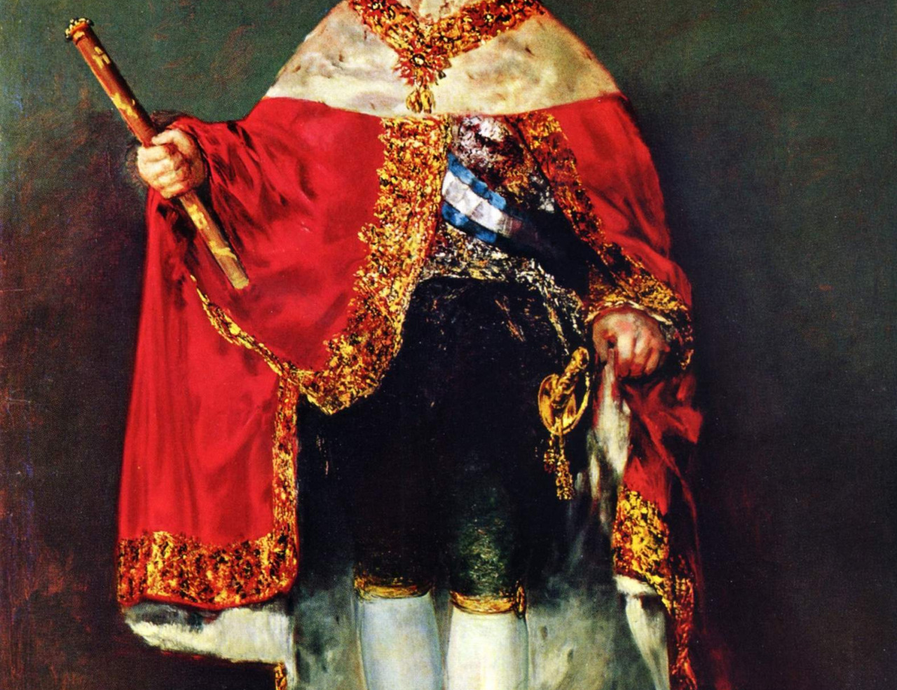 adapto:    Francisco Goya     Portrait of Ferdinand VII, Detail (1814) 