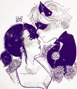 lilaeleaf:  Drew marichat for Inktober today! Can’t wait for season 2!!!   I post more art on my insta: Lilaeleaf