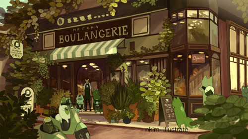 nkim-illustrates:Matcha Fox - Delivery