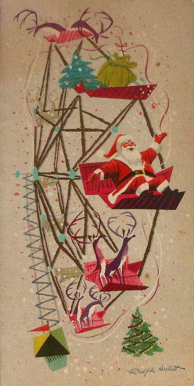 thegroovyarchives: Ralph Hulett Ferris Wheel Christmas Card(via: Pinterest)