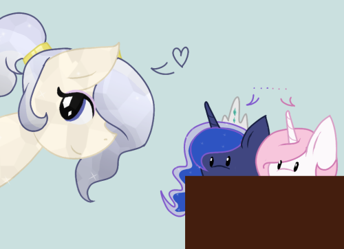 ask-opalescent-pearl:  roles-reversed:  roles-reversed:  A wild pone appeared! Celestia and luna used hide in confusion! (Mod: Ermagherd thank you so much!!!!)  Reblog for those who missed it (because crystal ponies are hard >.<)  (( Omg, thanks