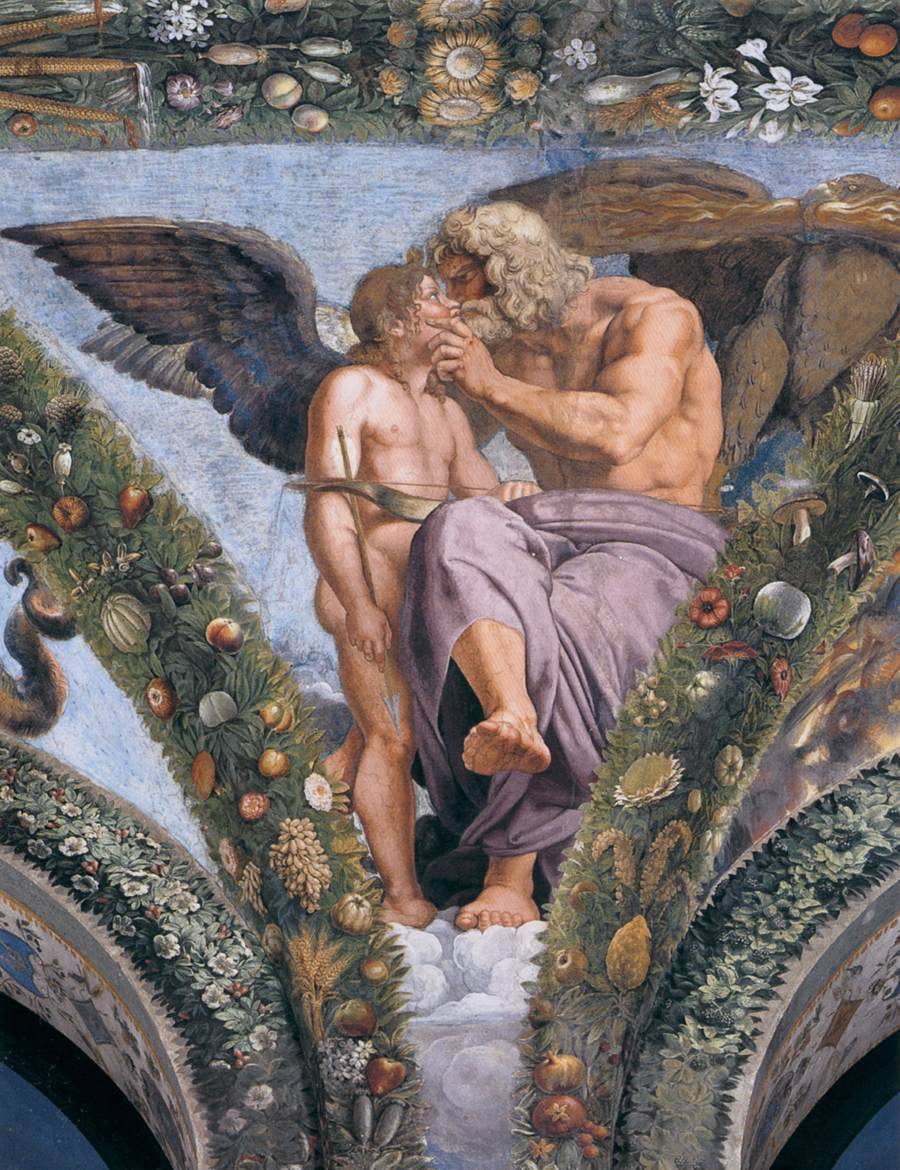 Raphael Sanzio (c. 1480-1534)  Cupid Interceding with Zeus for Psyche,Fresco, Villa