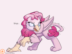 alasou:Kssss! Chill out, Pinkie, it is just your tail. You had one too before. Stop acting like a cat. drawn for patreon the 17-02-2016X3