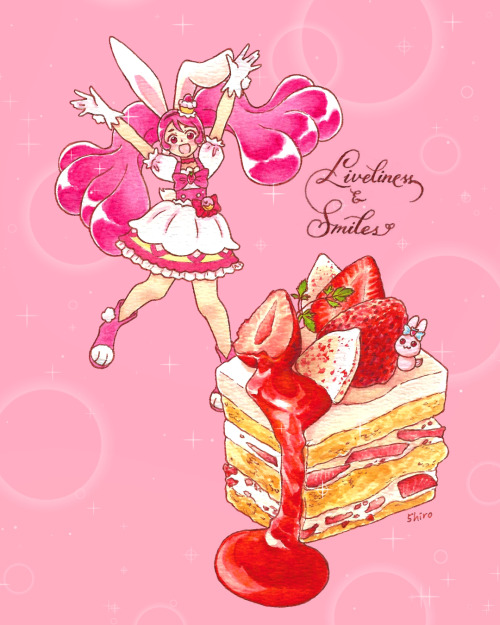 Whip, Step , Jump!! Finishing my KKPC watercolour food series with Cure Whip!Strawberry and praline 