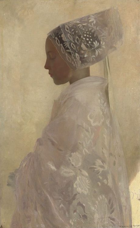 A Maiden in contemplation by Gaston La Touche (1854&ndash;1913)