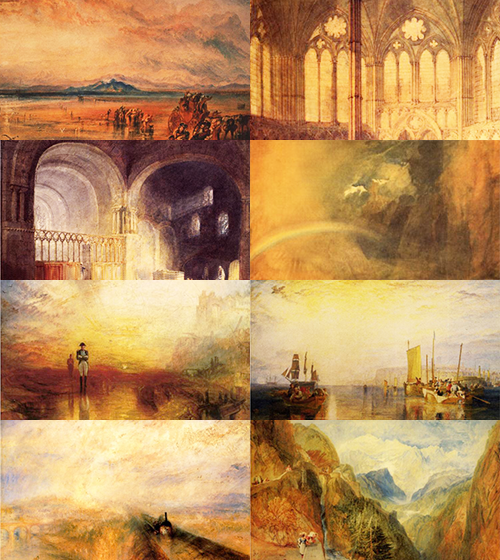 kleinecharlotte:Art History Meme [6/8] Artists↳ Joseph Mallord William Turner (1775-1851)  Light is therefore colour. 