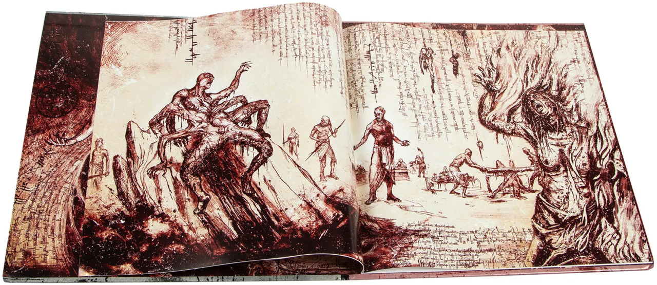 Evil Dead Rise, Necronomicon, Book of the Dead aged printed book
