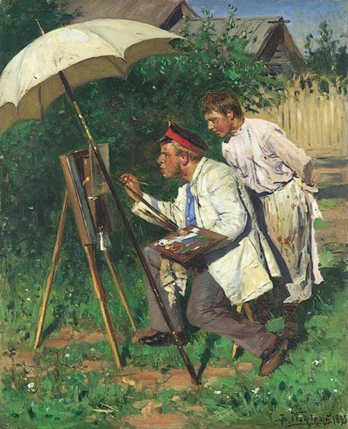 The artist and the apprentice, Vladimir Makovsky