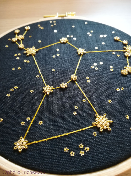 &ldquo;Orion&rdquo;Hand embroidery.I added this new Orion constellation embroidery to my Etsy shop h