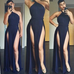 vintagevandalizm:  Because I don’t own too many (risqué) gowns and navy blue is my new favorite color💁