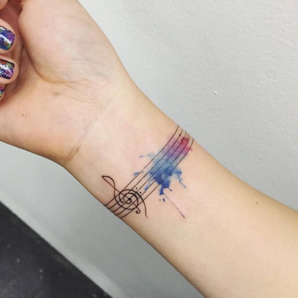 Music Note Tattoo on Wrist