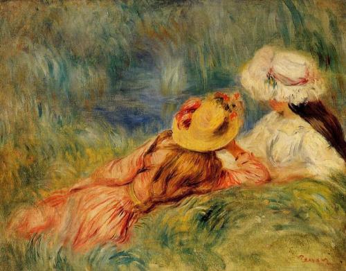 artist-renoir: Young Girls by the Water, 1893, Pierre-Auguste Renoir Medium: oil,canvas 