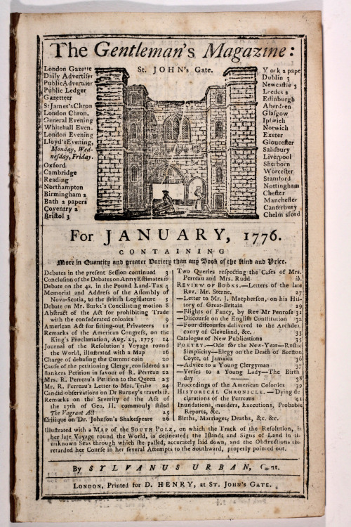 The Gentleman&rsquo;s Magazine Jan 1776the era of the early stages of the American War of Independen