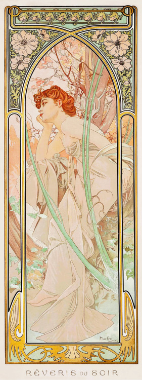 Alphonse Mucha / The Times of the Day (1899)Éveil du Matin - Morning AwakeningÉclat du Jour - Bright