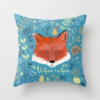 &lsquo;Vulpes vulpes&rsquo; throw pillow. Link in bio. #redbubble #redbubblecreate #redfox #
