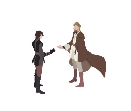 skiiiland: something about TCW &amp; obikin 之前补星战时画的一点涂鸦