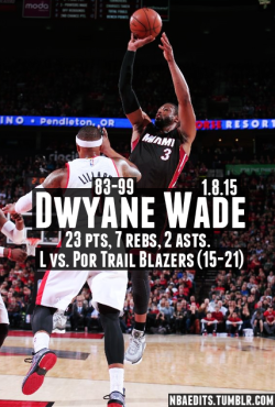 nbaedits:  Dwyane Wade - 1.8.15 - L vs. Portland Trail Blazers 