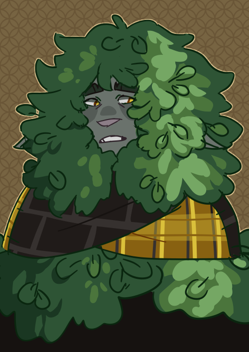 [Image description: A drawing of Firbolg from Taz Graduation. He is portrayed from the chest up. He 