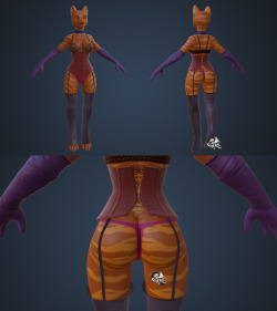 muerolf:    Since I’m sure this project is dead since, I haven’t heard a fucking thing about how it is going for months now, I figured I’d post what I’ve done. I only did the clothes here, not the sexy feline you see here, the feline was done