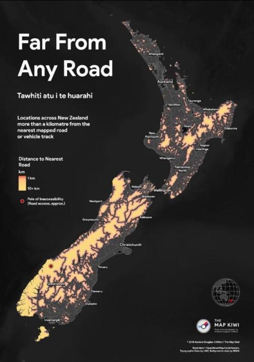 mapsontheweb:  New Zealand’s Hardest to Reach Places.