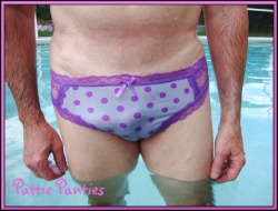 Pattiespics:  It’s Summer, Time To Play In The Pool In Your Panties! You Can Peek