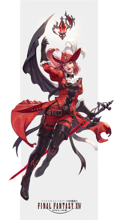 FINAL FANTASY XIV Red Mageファイナルファンタジー14赤魔道士 chearin kim www.artstation.com/artwork/XB85vR