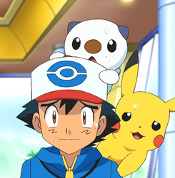 larvitarr:  Ash with some pokemon on his head (◠‿◠✿) 