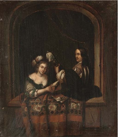 Willem van Mieris (1662 - 1747)A music recital at a casement