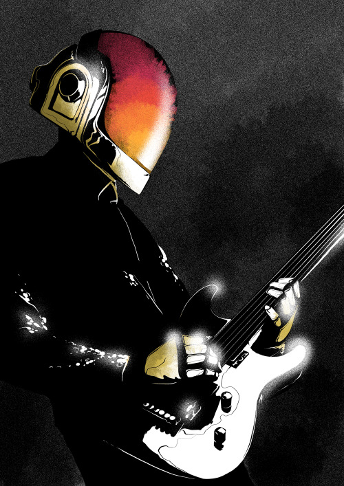 matttaylordraws:  Rejoice! There is new Daft Punk material imminent!If of course you have been under a rock for the last week, i shall point you in the direction of this teaser of new track Get Lucky and this video of the new outfits designed by Hedi