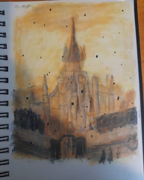 shadowchloe: #inktober21_jdr day 21: mist Hyrule Castle, shrouded in Twilight mist www.insta