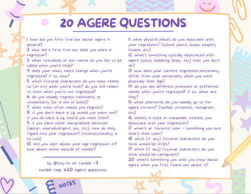 Hi Friends !! I Finally Finished Making This :D I Tried To Come Up With Inclusive Agere Questions That