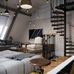 homedesigning:  (via Three Dark Colored Loft Apartments with Exposed Brick Walls) 