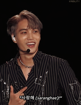 kaibility:“this means ‘i love you’!” ♡ jongin’s cute ment in english — 191005, SuperM showcase.