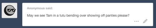 ask-bunnytam:OF COURSE~! But Aki wrote something on the panties, and I CAN’T SEE IT! >,,<X: Bunnehbutt, awyiss~