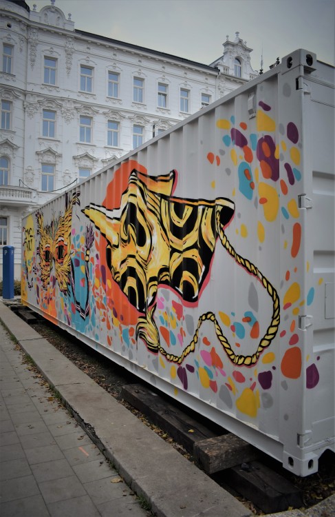 A shipping container for Theather Tramtarie, Olomouc