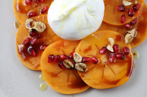 in-my-mouth:  Persimmon and Burrata Carpaccio 