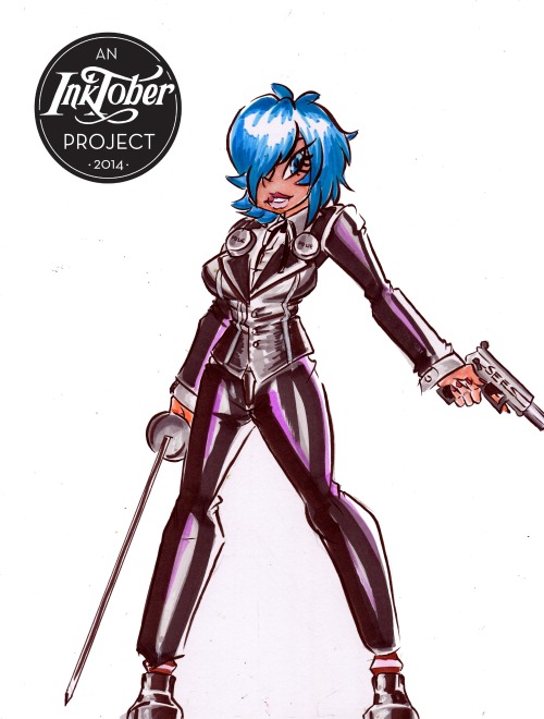 Tried the Graphic Markers I bought today… Not bad… It will do. Inktober Day 5! Minato Arisato Rule 63… xD 