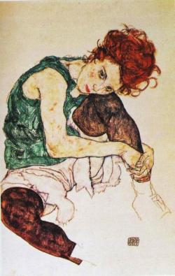 art-mysecondname:Egon Schiele, Donna seduta